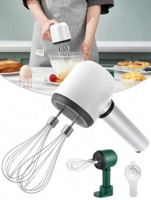 Batteur électrique sans fil rechargeable – Double fouet inox, 3 vitesses