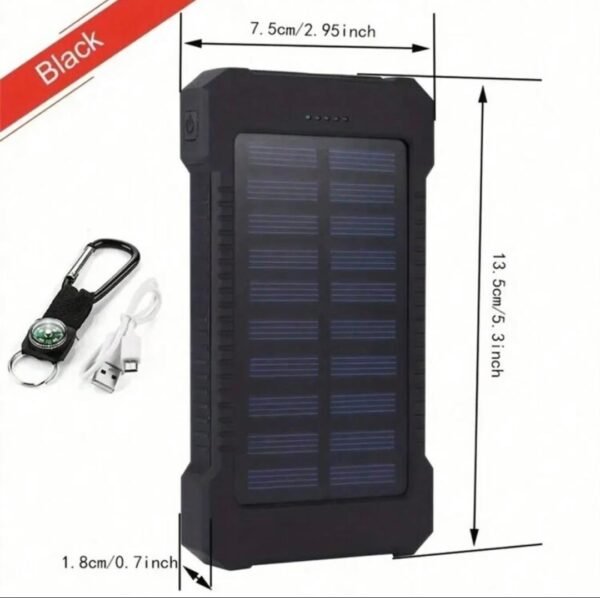 Batterie Solaire Portable Double USB – Étanche & Rechargeable