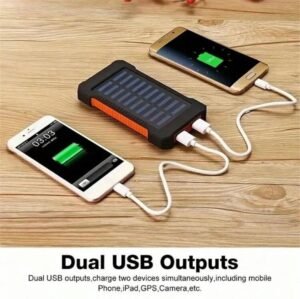 Batterie Solaire Portable Double USB – Étanche & Rechargeable