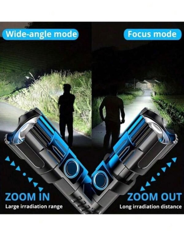 Lampe torche LED puissante rechargeable USB – longue portée & compacte