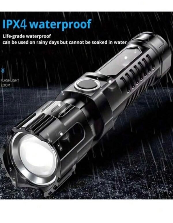 Lampe torche LED puissante rechargeable USB – longue portée & compacte