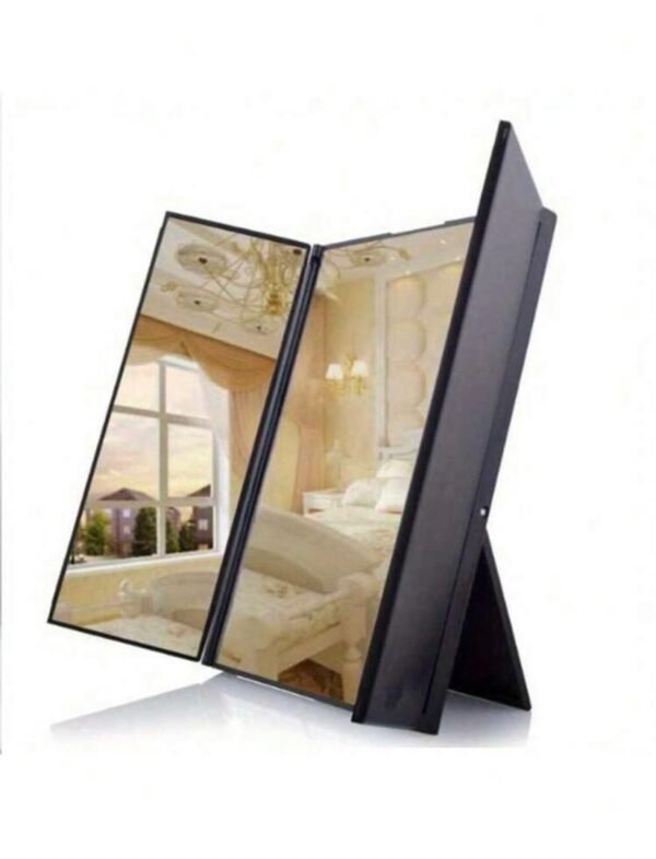 Miroir pliable à 3 panneaux – Grand format, support intégré, idéal pour maquillage et coiffure