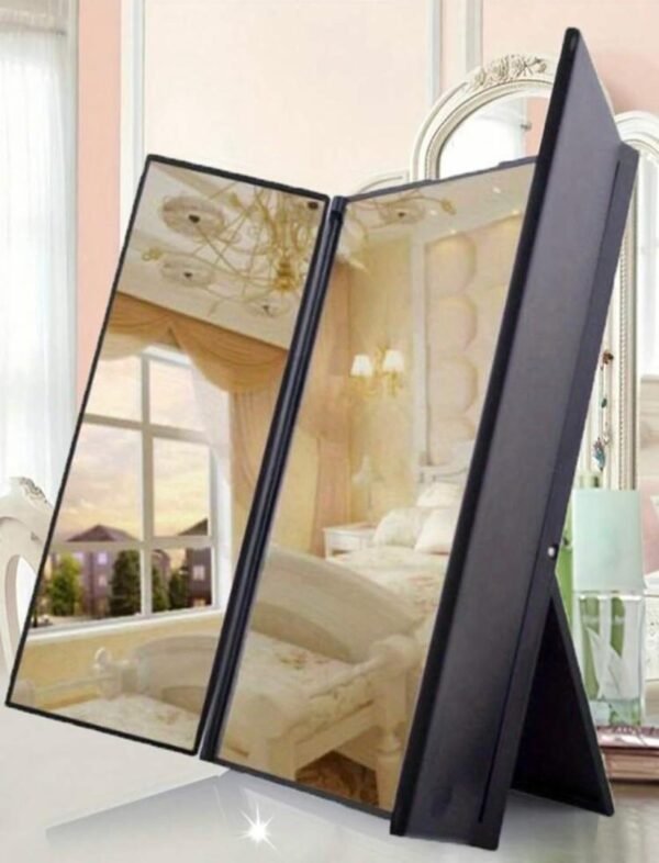 Miroir pliable à 3 panneaux – Grand format, support intégré, idéal pour maquillage et coiffure