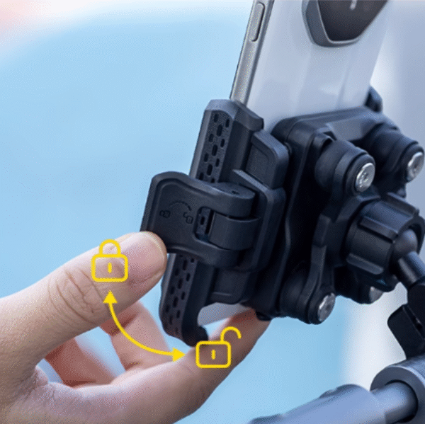 Support Téléphone Moto/Vélo SMMU - Fixation Ultra-Stable, Anti-Vibrations, AntiVol - Compatible Tous Smartphones