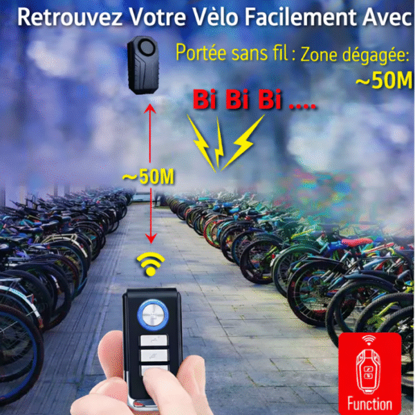 Alarme antivol intelligente sans fil multi-usage – 113 dB, étanche IP65