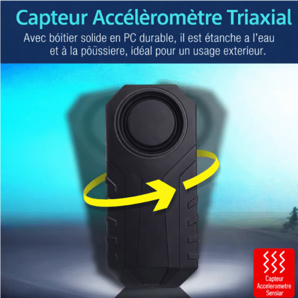 Alarme antivol intelligente sans fil multi-usage – 113 dB, étanche IP65