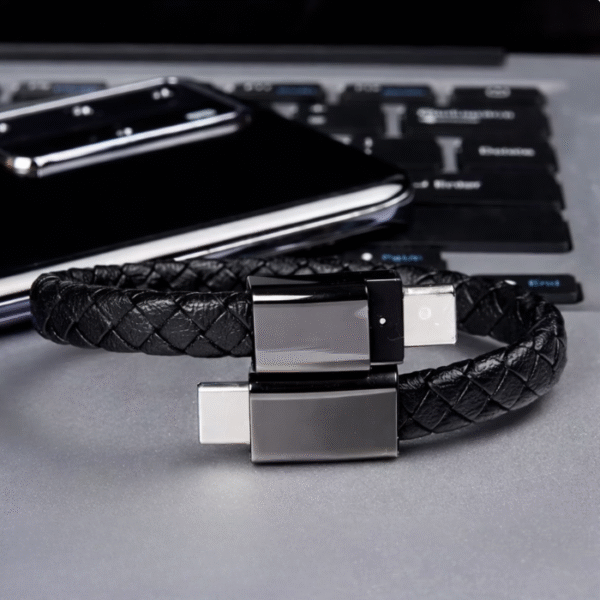 Lot de 2 Bracelets Câbles avec Charge Ultra Rapide et Transfert de Données – Type-C vers Type-C + Lightning USB