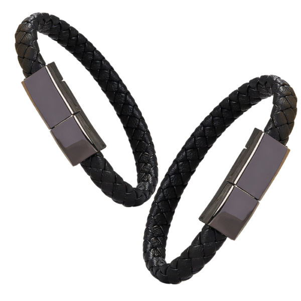 Lot de 2 Bracelets Câbles avec Charge Ultra Rapide et Transfert de Données – Type-C vers Type-C + Lightning USB