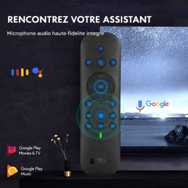 (Modèle 2026) Télécommande Universelle Sans Fil G60S Rétroéclairée avec Clavier – Air Mouse Bluetooth & 2.4G