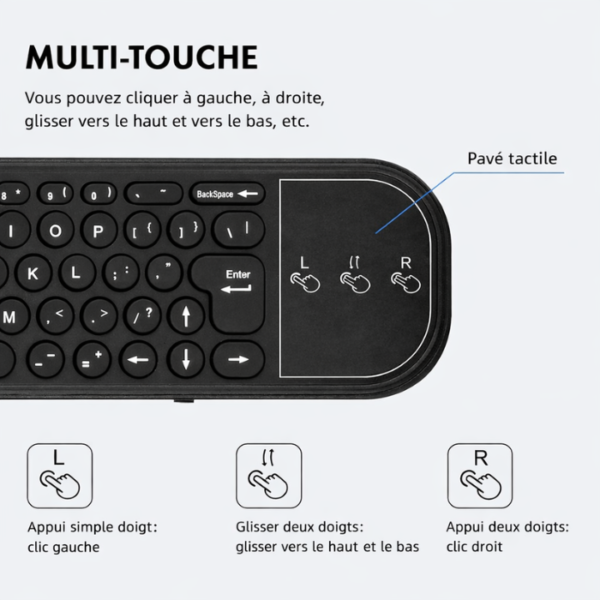 (Modèle 2026) Télécommande Universelle Sans Fil G60S Rétroéclairée avec Clavier – Air Mouse Bluetooth & 2.4G