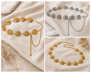 Ceinture vintage en acier inoxydable